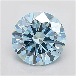 Picture of Lab Grown Diamond 2.52 Carats, Round with Excellent Cut, Fancy Vivid Blue Color, VS1 Clarity and Certified by IGI