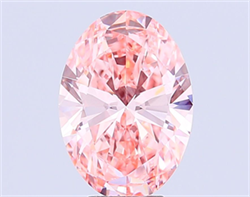 Picture of Lab Grown Diamond 6.99 Carats, Oval with  Cut, Fancy Vivid Pink Color, VVS2 Clarity and Certified by IGI