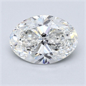 Natural Diamond 1.31 Carats, Oval with  Cut, G Color, VS2 Clarity and Certified by GIA