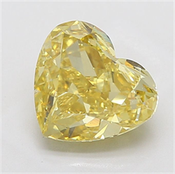 Picture of Lab Grown Diamond 5.01 Carats, Heart with  Cut, Fancy Intense Yellow Color, VS2 Clarity and Certified by IGI