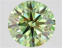 Picture of Lab Grown Diamond 6.02 Carats, Round with Ideal Cut, Fancy Intense Green Color, VS2 Clarity and Certified by IGI