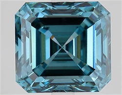 Picture of Lab Grown Diamond 4.13 Carats, Asscher with  Cut, Fancy Vivid Blue Color, VS1 Clarity and Certified by IGI
