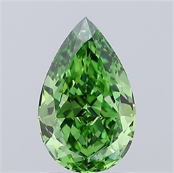 Picture of Lab Grown Diamond 1.42 Carats, Pear with  Cut, Fancy Vivid Green Color, VS1 Clarity and Certified by IGI