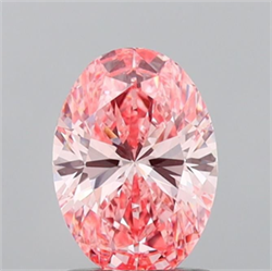 Picture of Lab Grown Diamond 1.20 Carats, Oval with  Cut, Fancy Vivid Pink Color, VVS2 Clarity and Certified by IGI