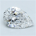 Natural Diamond 1.30 Carats, Pear with  Cut, D Color, VS2 Clarity and Certified by GIA
