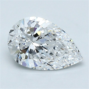 Picture of Natural Diamond 1.30 Carats, Pear with  Cut, D Color, VS2 Clarity and Certified by GIA