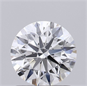 Lab Grown Diamond 1.04 Carats, Round with Ideal Cut, D Color, VVS2 Clarity and Certified by IGI