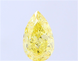 Picture of Lab Grown Diamond 1.57 Carats, Pear with  Cut, Fancy Intense Yellow Color, VVS2 Clarity and Certified by IGI