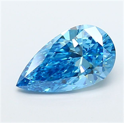 Picture of Lab Grown Diamond 1.51 Carats, Pear with  Cut, Fancy Vivid Blue Color, VVS2 Clarity and Certified by IGI