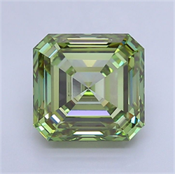 Picture of Lab Grown Diamond 4.71 Carats, Asscher with  Cut, Fancy Intense Green Color, VS1 Clarity and Certified by IGI