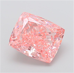 Picture of Lab Grown Diamond 5.06 Carats, CUSHION MODIFIED with  Cut, Fancy Vivid Pink Color, VS1 Clarity and Certified by IGI