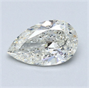 Natural Diamond 1.50 Carats, Pear with  Cut, I Color, SI2 Clarity and Certified by GIA