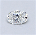 Natural Diamond 0.50 Carats, Oval with  Cut, F Color, SI1 Clarity and Certified by GIA