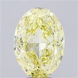 Picture of Lab Grown Diamond 7.55 Carats, Oval with  Cut, Fancy Yellow Color, VS1 Clarity and Certified by IGI