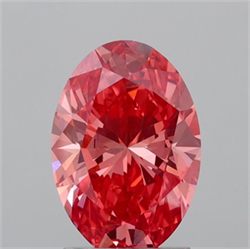 Picture of Lab Grown Diamond 2.01 Carats, Oval with  Cut, Fancy Vivid Pink Color, VS1 Clarity and Certified by IGI