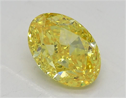 Picture of Lab Grown Diamond 1.74 Carats, Oval with  Cut, Fancy Vivid Yellow Color, IF Clarity and Certified by IGI