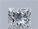 Diamante Natural 0.61 quilates, Princesa , Color E, claridad SI1 y certificado GIA