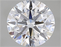 Lab Grown Diamond 1.07 Carats, Round with Ideal Cut, D Color, VVS2 Clarity and Certified by IGI