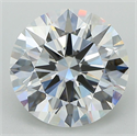 Lab Grown Diamond 3.21 Carats, Round with Ideal Cut, F Color, IF Clarity and Certified by IGI