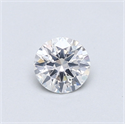Natural Diamond 0.42 Carats, Round with Excellent Cut, F Color, I1 Clarity and Certified by GIA