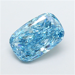 Picture of Lab Grown Diamond 3.04 Carats, CUSHION MODIFIED with  Cut, Fancy Vivid Blue Color, VS1 Clarity and Certified by IGI