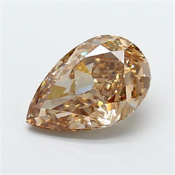 Picture of Lab Grown Diamond 2.17 Carats, Pear with  Cut, Fancy Light Brown Color, VVS2 Clarity and Certified by IGI