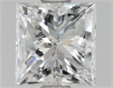 Natural Diamond 1.00 Carats, Princess with  Cut, E Color, SI2 Clarity and Certified by HRD