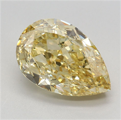 Picture of Lab Grown Diamond 2.57 Carats, Pear with  Cut, Fancy Intense Yellow Color, VVS2 Clarity and Certified by IGI
