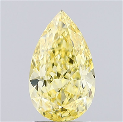 Picture of Lab Grown Diamond 2.02 Carats, Pear with  Cut, Fancy Intense Yellow Color, VVS2 Clarity and Certified by IGI