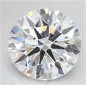 Lab Grown Diamond 3.39 Carats, Round with Excellent Cut, D Color, VVS1 Clarity and Certified by GIA