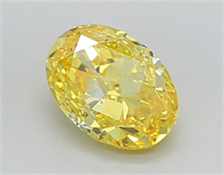 Picture of Lab Grown Diamond 1.28 Carats, Oval with  Cut, Fancy Vivid Yellow Color, VVS1 Clarity and Certified by IGI