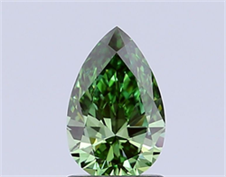 Picture of Lab Grown Diamond 1.51 Carats, Pear with  Cut, Fancy Vivid Green Color, VVS2 Clarity and Certified by IGI