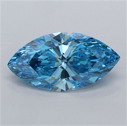 Picture of Lab Grown Diamond 2.00 Carats, Marquise with  Cut, Fancy Vivid Blue Color, VVS1 Clarity and Certified by IGI