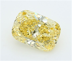 Picture of Lab Grown Diamond 1.51 Carats, CUSHION MODIFIED with  Cut, Fancy Intense Yellow Color, VS1 Clarity and Certified by IGI