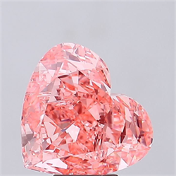 Picture of Lab Grown Diamond 6.75 Carats, Heart with  Cut, Fancy Vivid Pink Color, VS1 Clarity and Certified by IGI