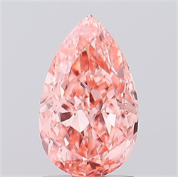 Picture of Lab Grown Diamond 1.66 Carats, Pear with  Cut, Fancy Vivid Pink Color, VVS2 Clarity and Certified by IGI