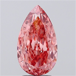 Picture of Lab Grown Diamond 4.23 Carats, Pear with  Cut, Fancy Vivid Pink Color, VS1 Clarity and Certified by IGI