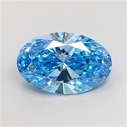 Picture of Lab Grown Diamond 4.02 Carats, Oval with  Cut, Fancy Vivid Blue Color, VS1 Clarity and Certified by IGI