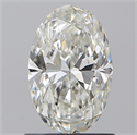 Natural Diamond 1.05 Carats, Oval with  Cut, H Color, VVS2 Clarity and Certified by IGI