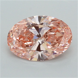 Picture of Lab Grown Diamond 2.00 Carats, Oval with  Cut, Fancy Vivid Pink Color, VVS2 Clarity and Certified by IGI