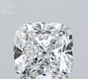 Picture of Natural Diamond 0.57 Carats, Cushion with  Cut, F Color, VVS1 Clarity and Certified by GIA