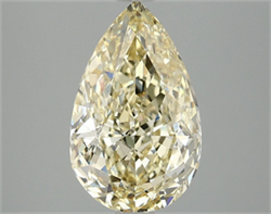 Picture of Lab Grown Diamond 3.08 Carats, Pear with  Cut, Fancy Intense Yellow Color, VS1 Clarity and Certified by IGI