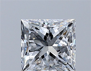 Picture of Natural Diamond 0.85 Carats, Princess with  Cut, E Color, VVS2 Clarity and Certified by GIA