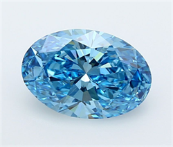 Picture of Lab Grown Diamond 3.07 Carats, Oval with  Cut, Fancy Vivid Blue Color, VVS2 Clarity and Certified by IGI