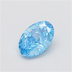 Picture of Lab Grown Diamond 1.55 Carats, Oval with  Cut, Fancy Vivid Blue Color, VVS2 Clarity and Certified by IGI