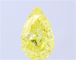 Picture of Lab Grown Diamond 3.01 Carats, Pear with  Cut, Fancy Intense Yellow Color, VS1 Clarity and Certified by IGI