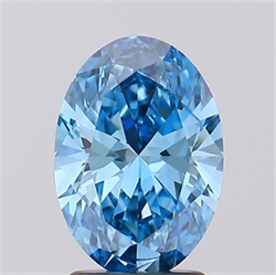 Picture of Lab Grown Diamond 2.06 Carats, Oval with  Cut, Fancy Vivid Blue Color, VS1 Clarity and Certified by IGI