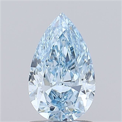 Picture of Lab Grown Diamond 1.60 Carats, Pear with  Cut, Fancy Vivid Blue Color, VVS2 Clarity and Certified by IGI