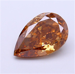 Picture of Lab Grown Diamond 1.25 Carats, Pear with  Cut, Fancy Brown Color, VS1 Clarity and Certified by IGI