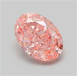 Picture of Lab Grown Diamond 2.24 Carats, Oval with  Cut, Fancy Vivid Pink Color, VVS2 Clarity and Certified by IGI